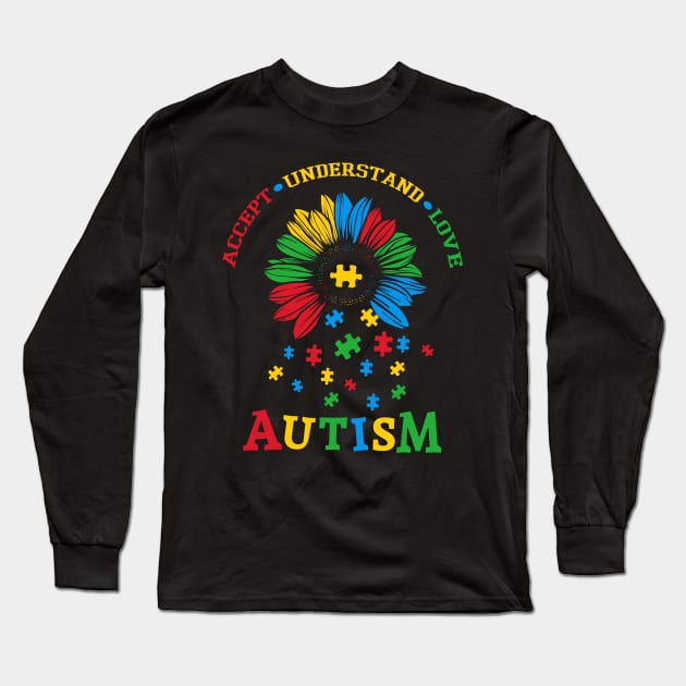 Autism Awareness, Puzzle, Kindness, Supportive Gift, Autism Support, Puzzle, Love, Spectrum, Empathy Gift, Compassion Long Sleeve T-Shirt by skstring